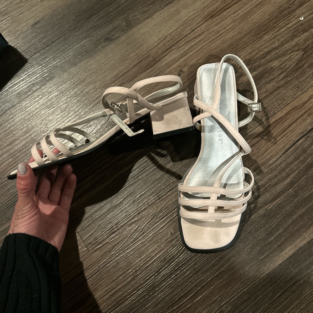 Baby Pink Strappy Sandals